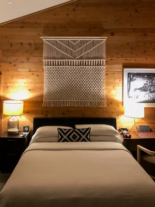 Photo with bed, pillow and lamp