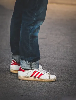 Photo with trousers and sneakers