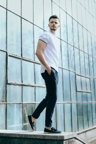 Photo with trousers, shirt and shoes