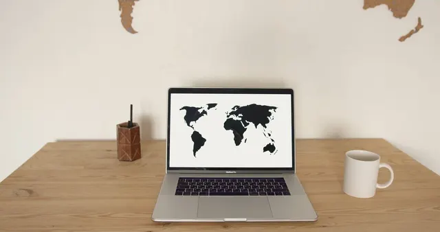 Video with laptop, desk and coffee cup