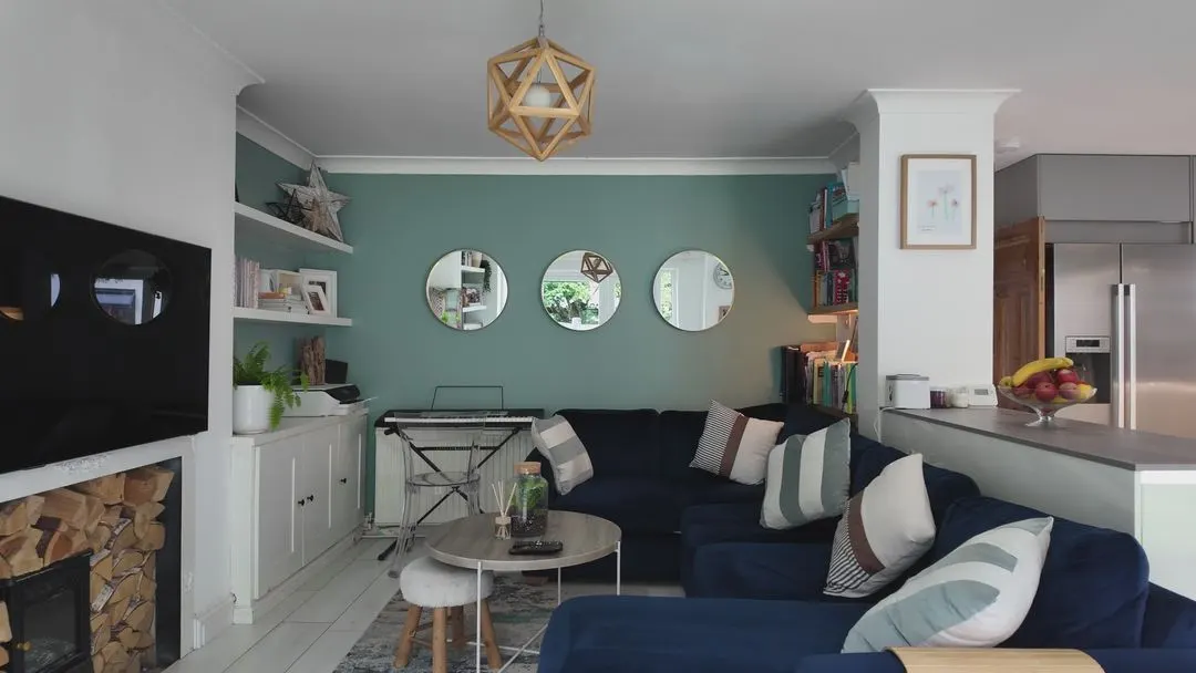 Video with lamp, cabinet, chair, pillow, sofa, side table and stool