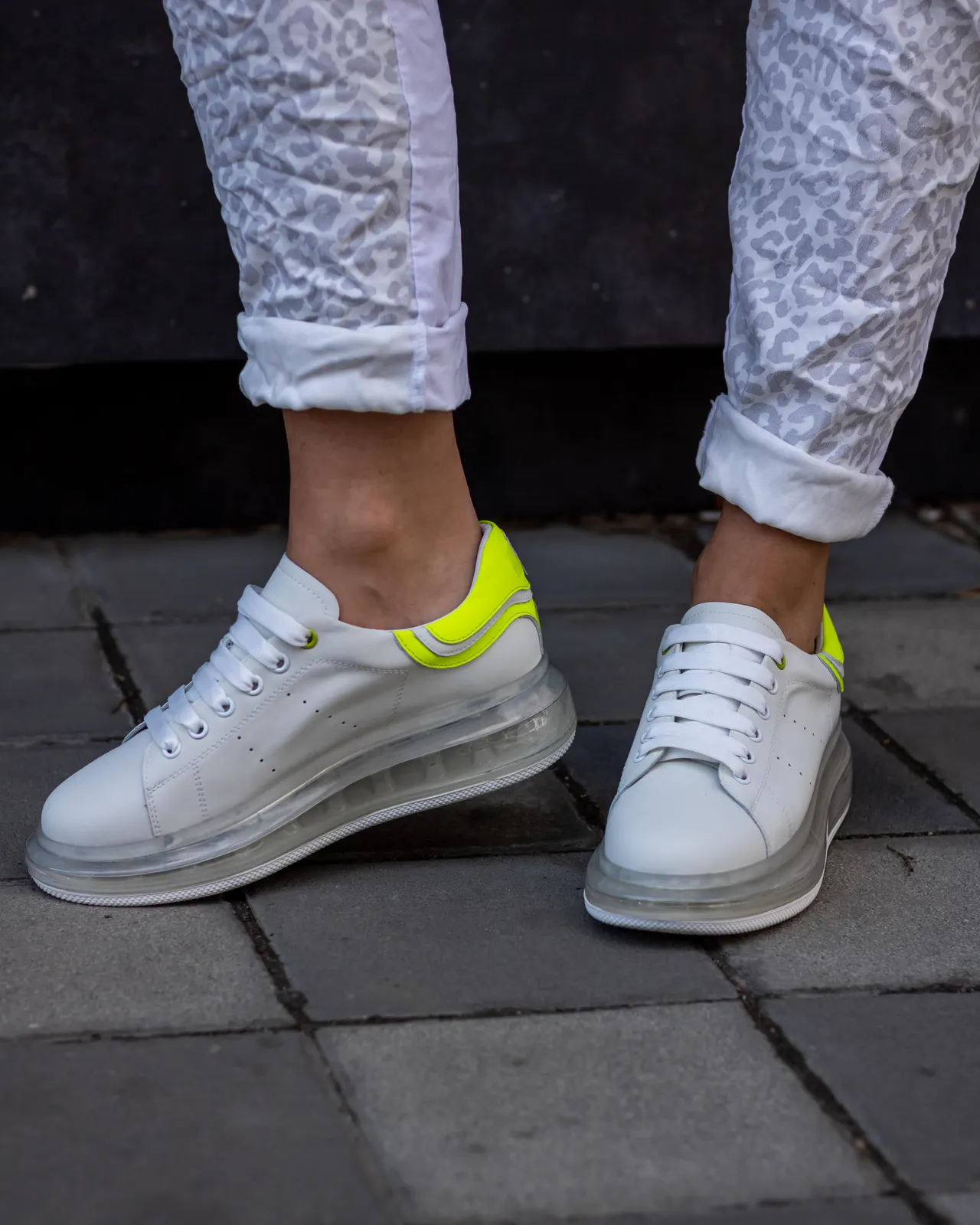 Photo with trousers and sneakers