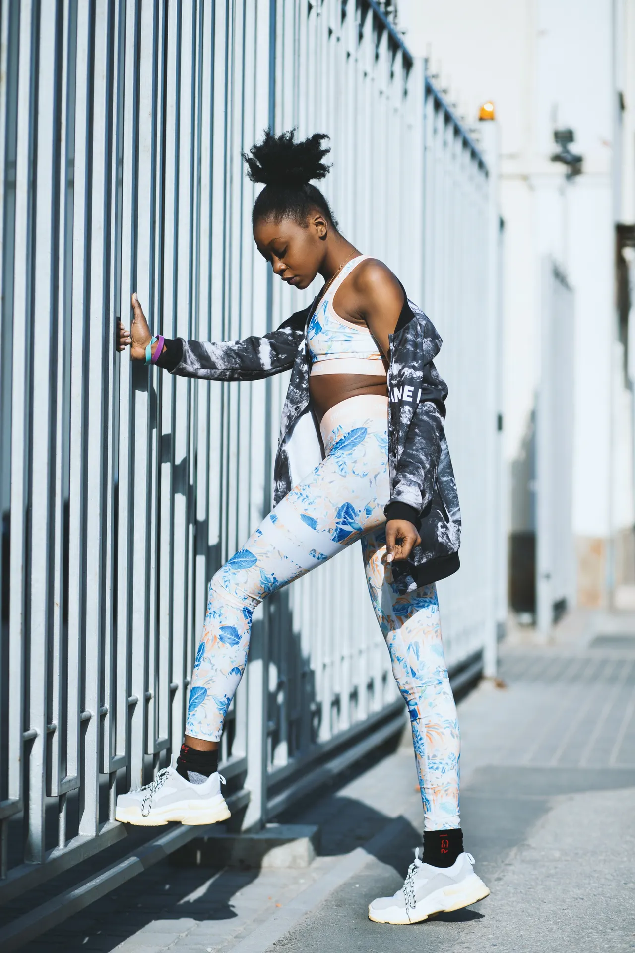 Photo with trousers and sneakers